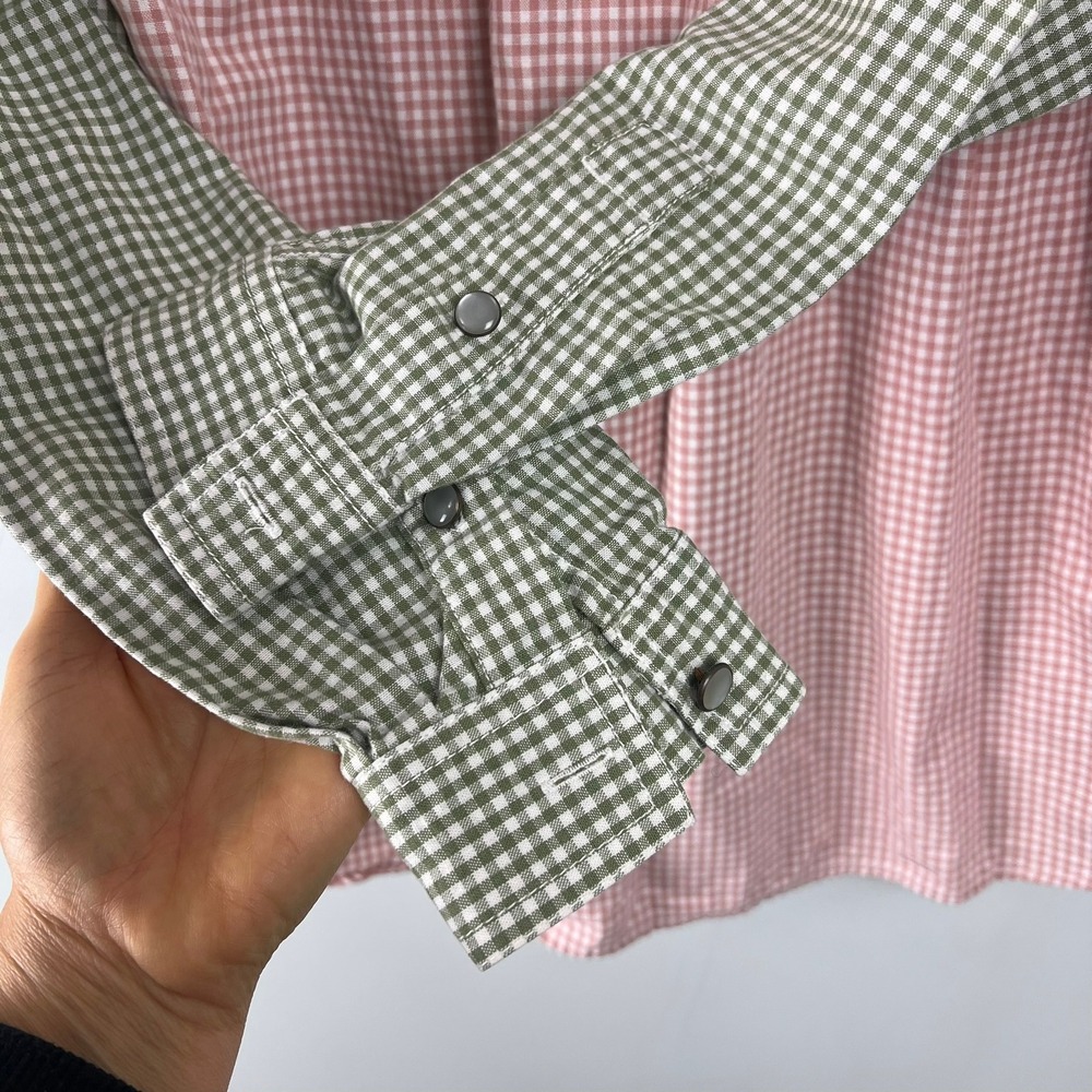 Lizwear Womens M Gingham Colorblock Shirt Cotton Cottagecore Retro Preppy Pastel - Picture 5 of 9